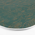 William Morris Middlemore Green Moss Gold Pattern Bath Mat Gallery Image 3