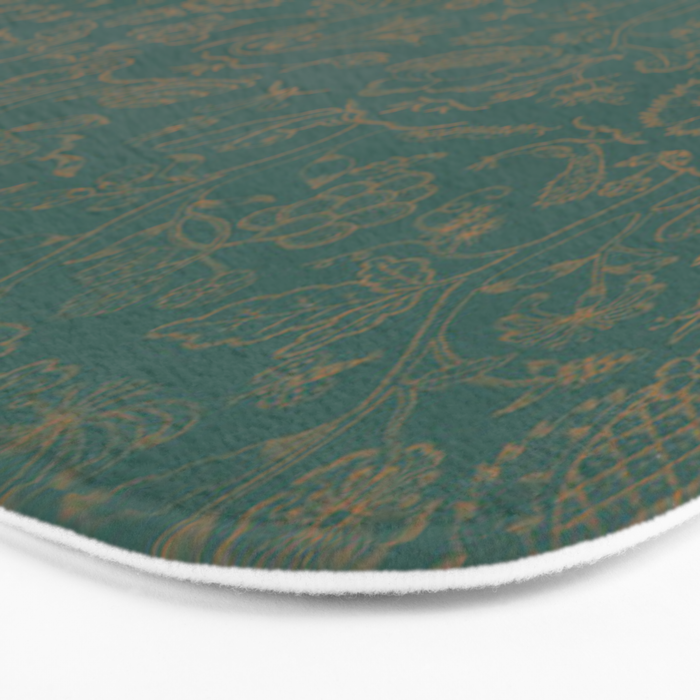 William Morris Middlemore Green Moss Gold Pattern Bath Mat Gallery Image 3