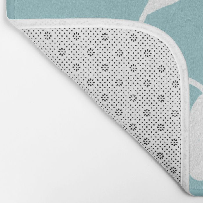 Botanical leaf- skyblue Bath Mat Gallery Image 2