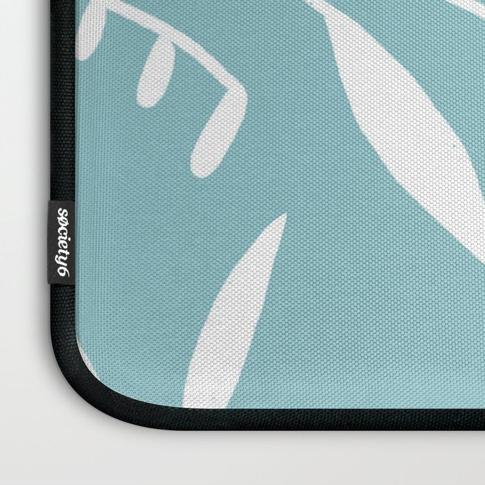 Botanical leaf- skyblue Laptop Sleeve Gallery Image 3