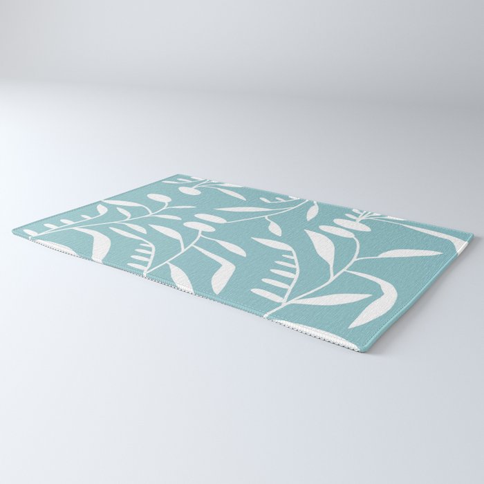Botanical leaf- skyblue Rug Gallery Image 3