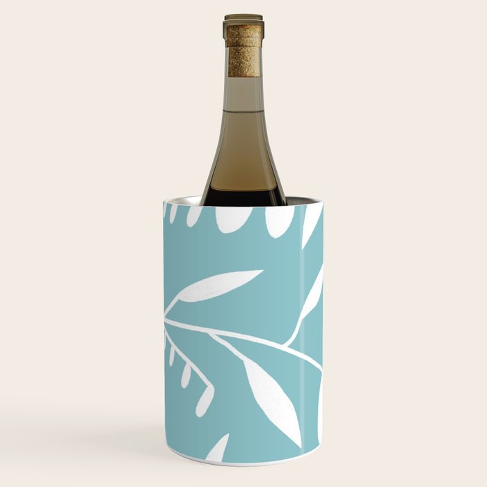 Botanical leaf- skyblue Wine Chiller Gallery Image 2