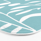 Botanical leaf- skyblue Bath Mat Gallery Image 3