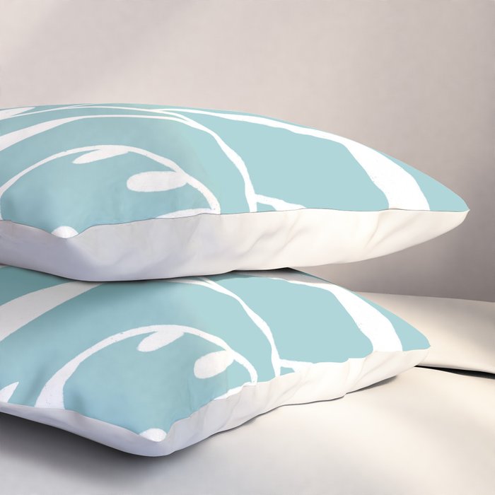 Botanical leaf- skyblue Pillow Sham Gallery Image 3