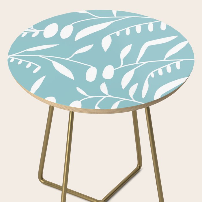 Botanical leaf- skyblue Side Table Gallery Image 2