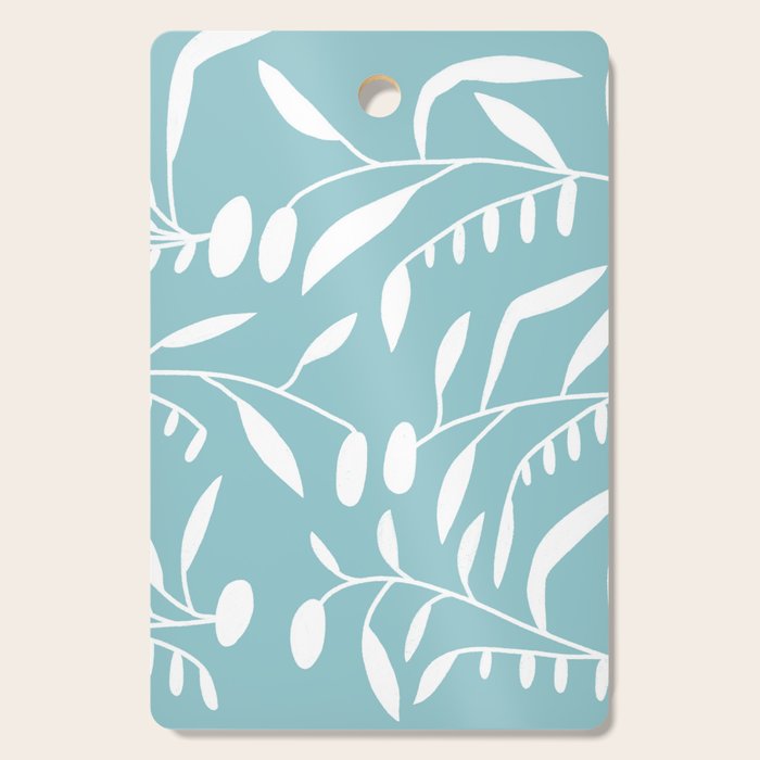 Botanical leaf- skyblue Cutting Board Gallery Image 1