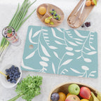 Botanical leaf- skyblue Cutting Board Gallery Image 2