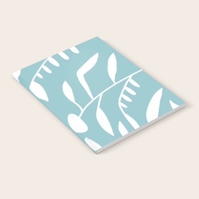 Botanical leaf- skyblue Notebook Gallery Image 1