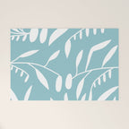 Botanical leaf- skyblue Welcome Mat Gallery Image 1