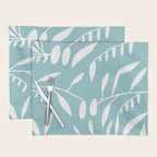 Botanical leaf- skyblue Placemat Gallery Image 1