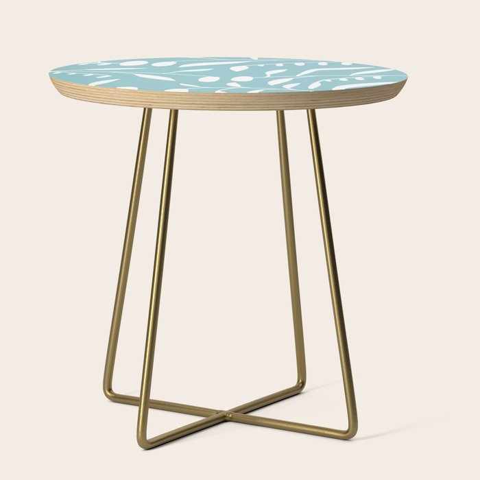 Botanical leaf- skyblue Side Table Gallery Image 1