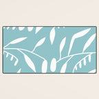 Botanical leaf- skyblue Desk Mat Gallery Image 3