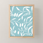 Botanical leaf- skyblue Mini Art Print Gallery Image 1