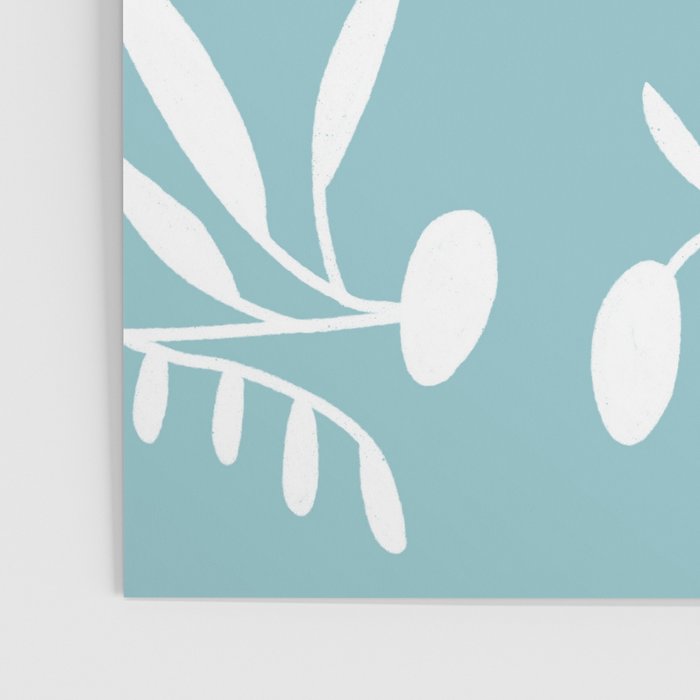 Botanical leaf- skyblue Poster Gallery Image 3