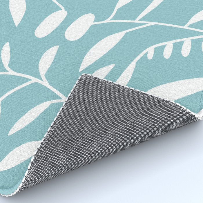 Botanical leaf- skyblue Rug Gallery Image 4