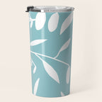 Botanical leaf- skyblue Travel Mug Gallery Image 3