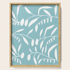 Botanical leaf- skyblue Serving Tray Gallery Image 1