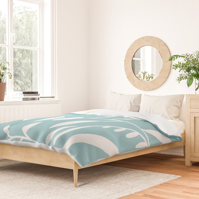 Botanical leaf- skyblue Duvet Cover Gallery Image 2