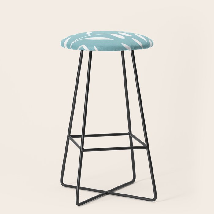 Botanical leaf- skyblue Stool Gallery Image 1
