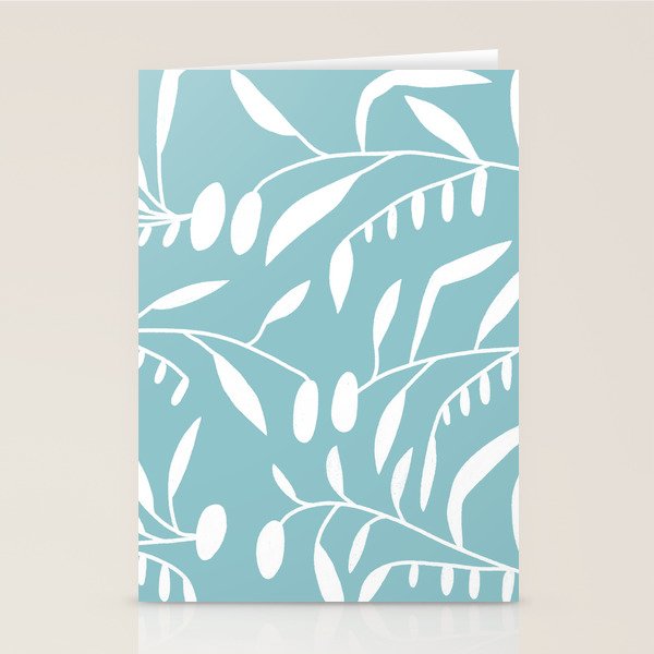 Botanical leaf- skyblue Stationery Card Gallery Image 2