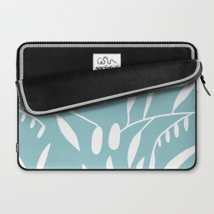 Botanical leaf- skyblue Laptop Sleeve Gallery Image 2