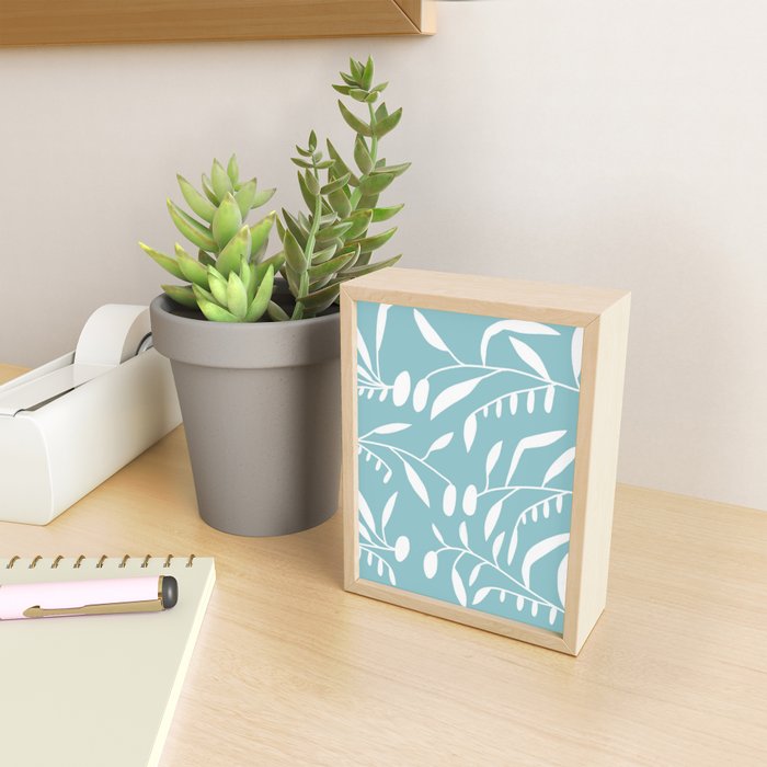 Botanical leaf- skyblue Mini Art Print Gallery Image 2