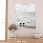 Surfer Black and White Wall Tapestry Gallery Image 2