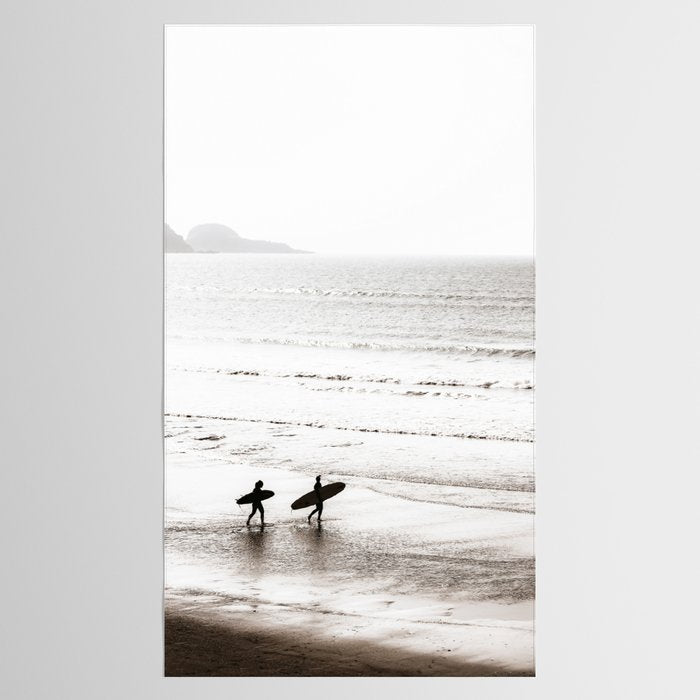 Surfer Black and White Tablecloth Gallery Image 2