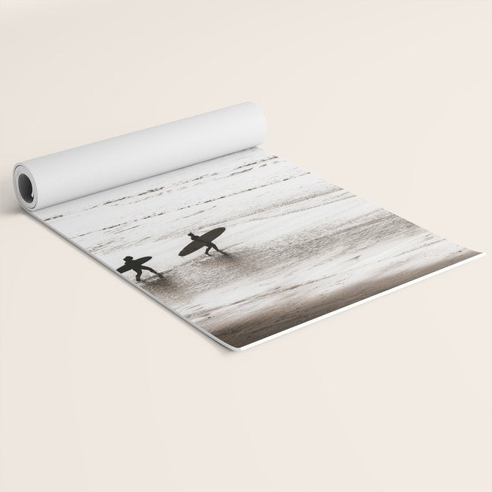 Surfer Black and White Yoga Mat Gallery Image 2