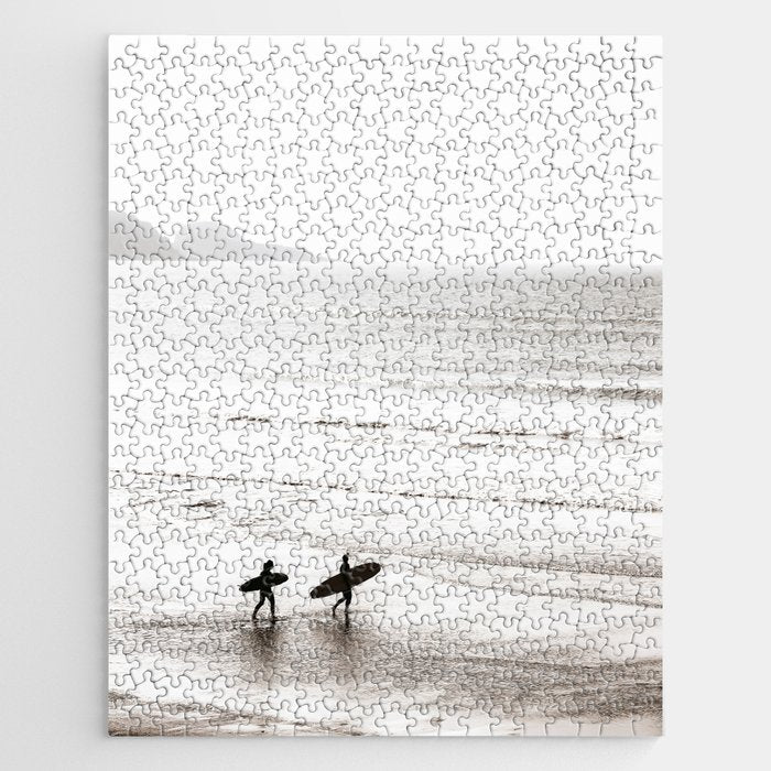 Surfer Black and White Jigsaw Puzzle Gallery Image 1
