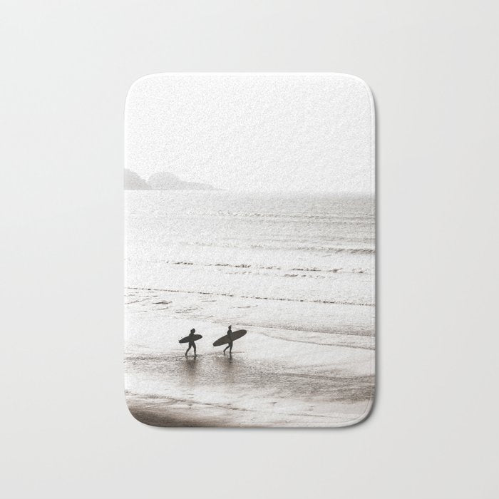 Surfer Black and White Bath Mat Gallery Image 1