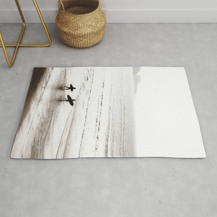 Surfer Black and White Rug Gallery Image 1