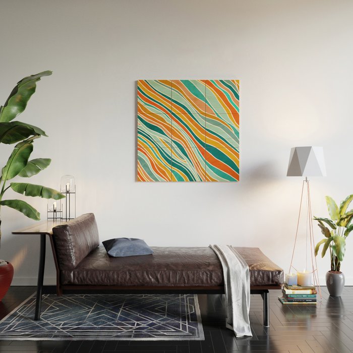 Colorful Summer Stripes Wood Wall Art Gallery Image 2