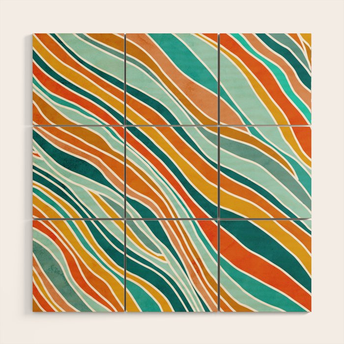 Colorful Summer Stripes Wood Wall Art Gallery Image 1
