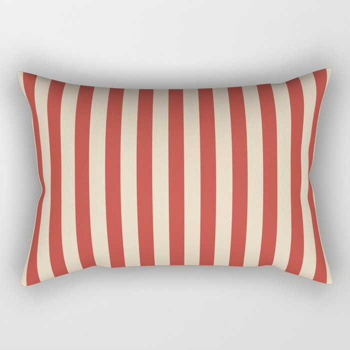 Vintage red stripes Rectangular Pillow Gallery Image 1