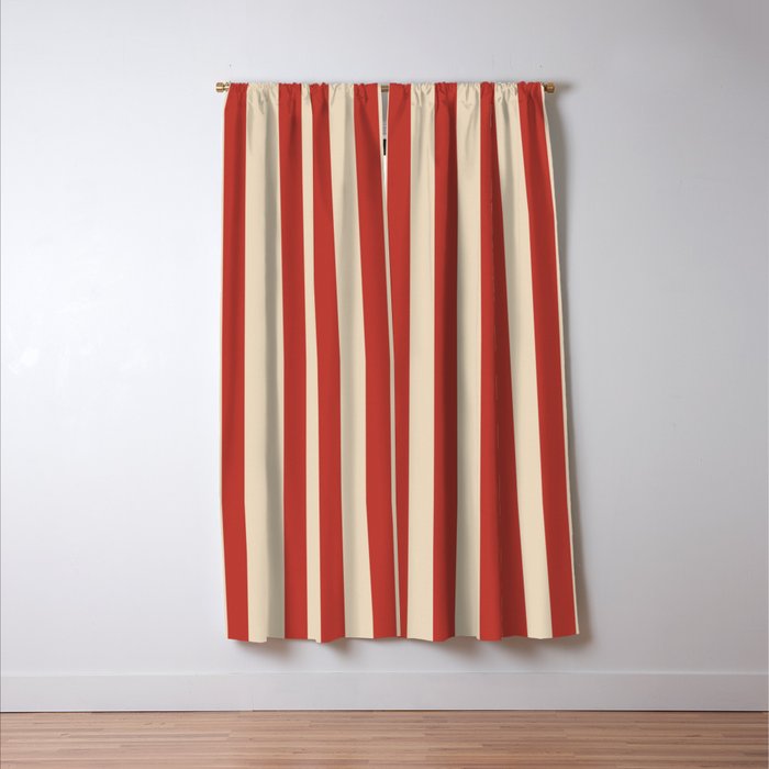 Vintage red stripes Window Curtain Gallery Image 3