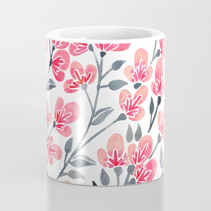 Cherry Blossoms - Pink & Black Palette Coffee Mug Gallery Image 4