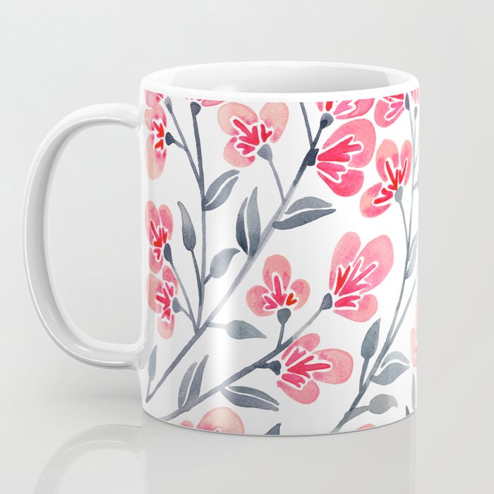 Cherry Blossoms - Pink & Black Palette Coffee Mug Gallery Image 3