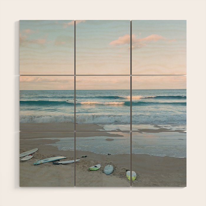 Sunset surf Wood Wall Art Gallery Image 1