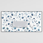 Blue flowers | Watercolor Pattern Desk Mat Gallery Image 1