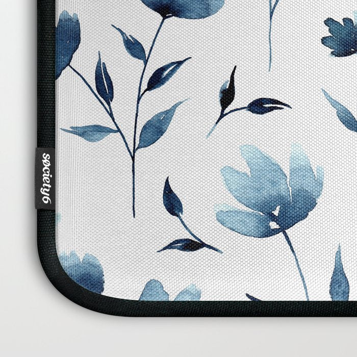 Blue flowers | Watercolor Pattern Laptop Sleeve Gallery Image 3