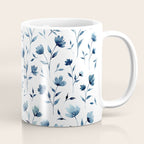 Blue flowers | Watercolor Pattern Coffee Mug Gallery Image 1