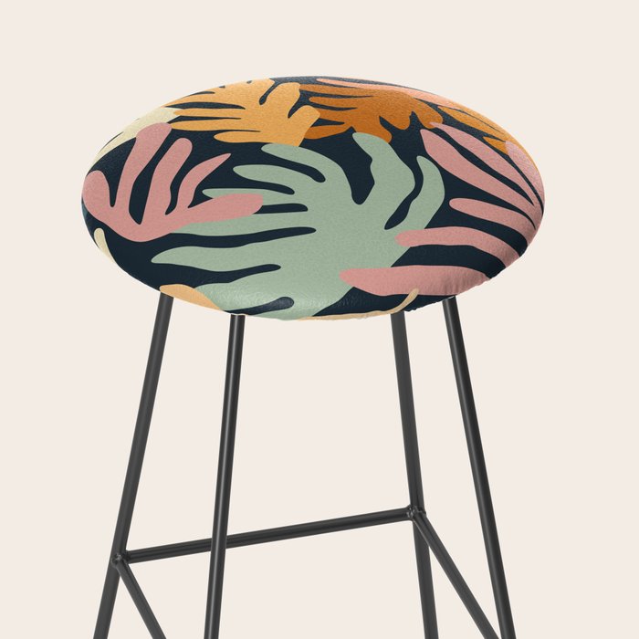 Abstract organic nature plant leaf art pattern Stool Gallery Image 2
