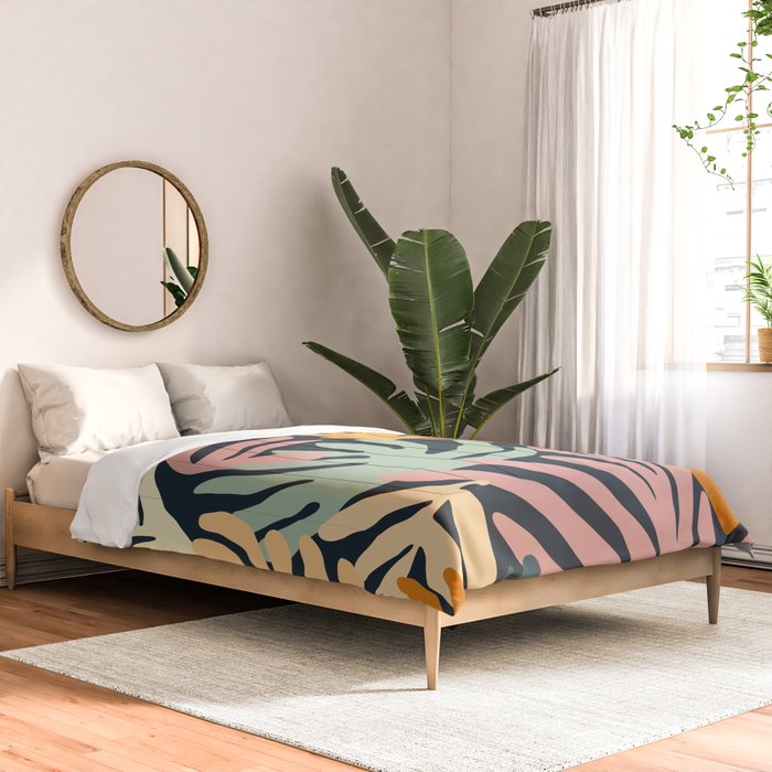 Abstract organic nature plant leaf art pattern Comforter Gallery Image 2