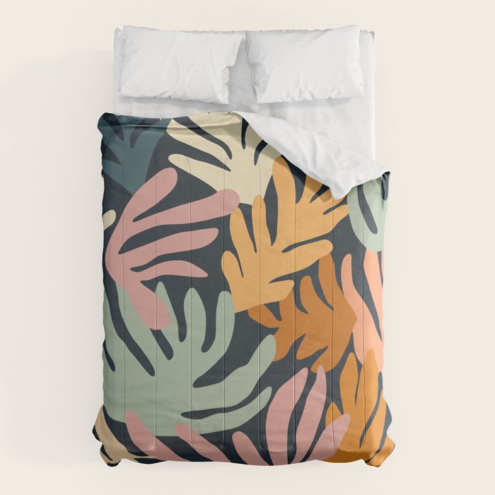Abstract organic nature plant leaf art pattern Comforter Gallery Image 6