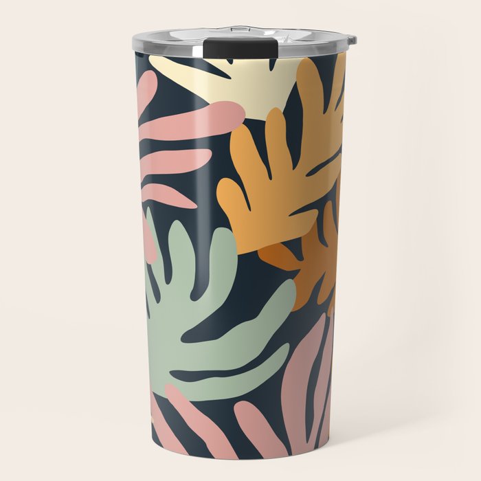 Abstract organic nature plant leaf art pattern Travel Mug Gallery Image 1
