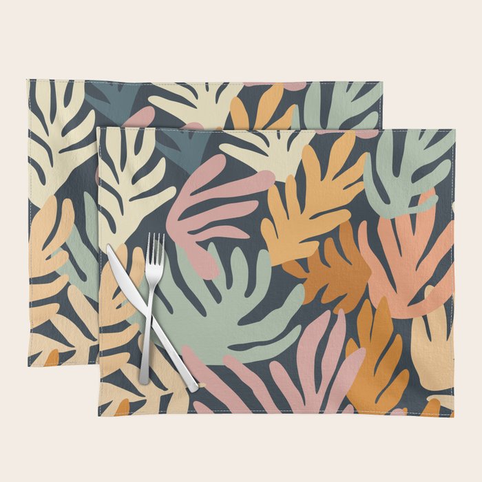 Abstract organic nature plant leaf art pattern Placemat Gallery Image 1