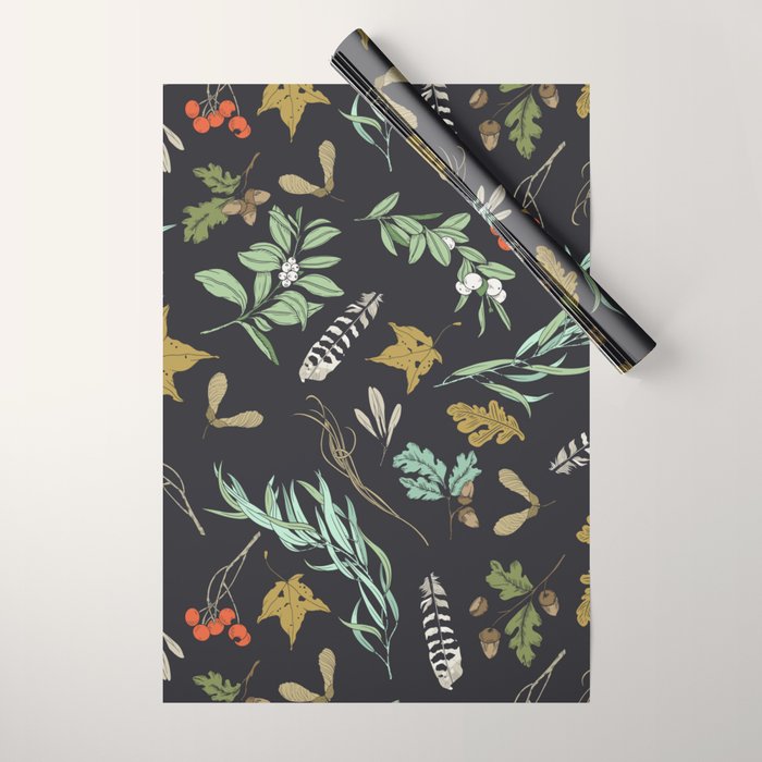 Boho vintage nature Wrapping Paper Gallery Image 1