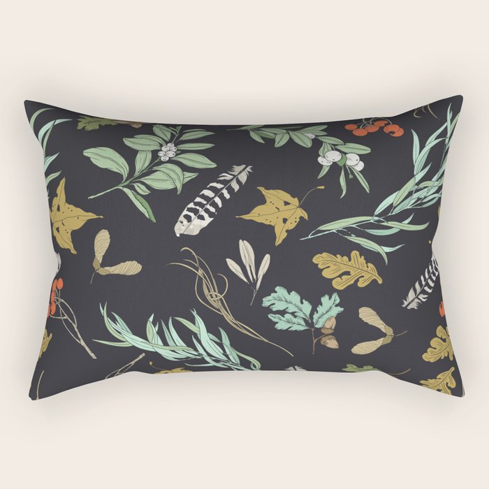 Boho vintage nature Rectangular Pillow Gallery Image 1