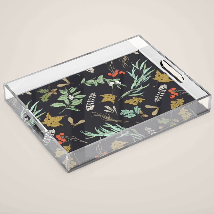Boho vintage nature Acrylic Tray Gallery Image 1